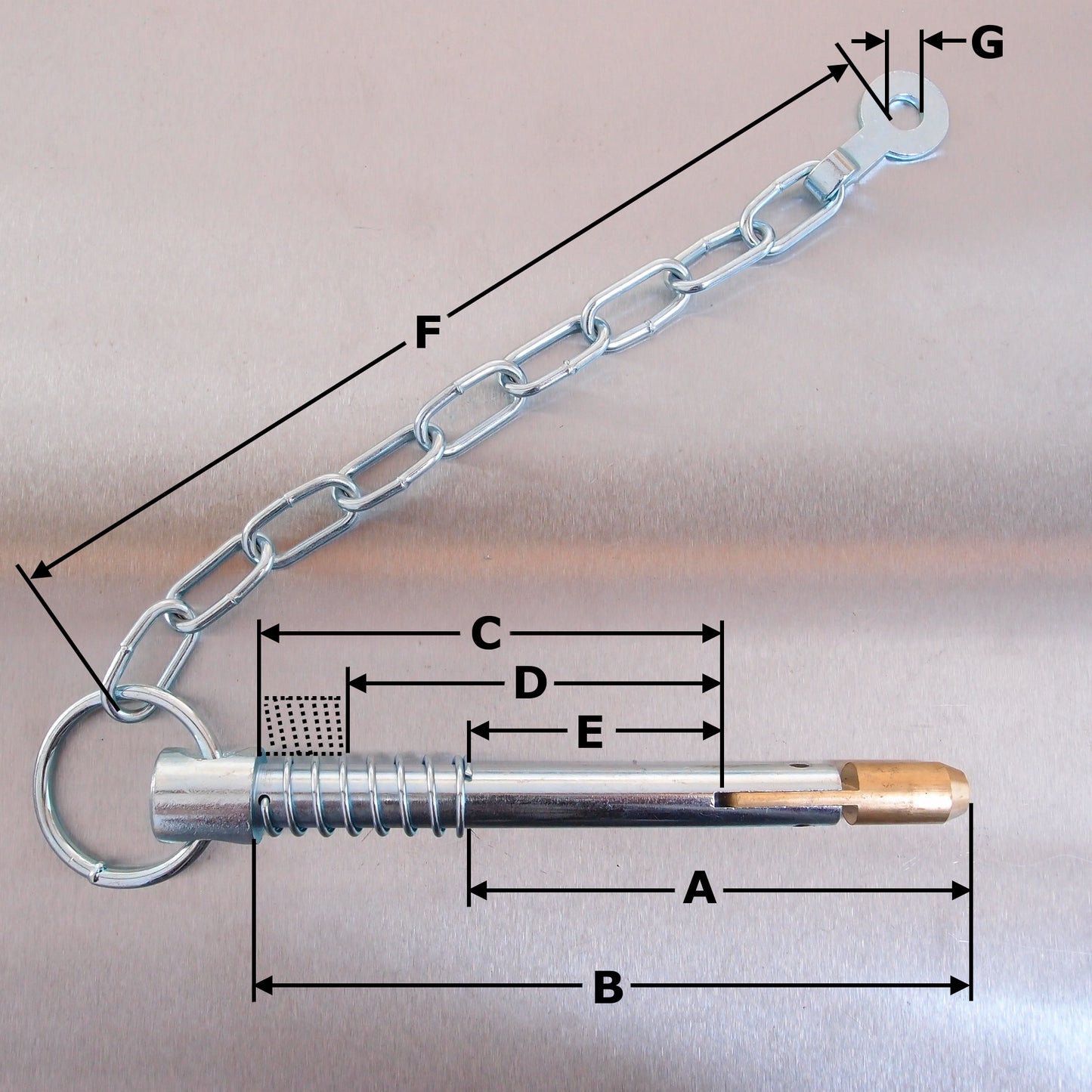 Zinc Plated Sword Pin and Chain