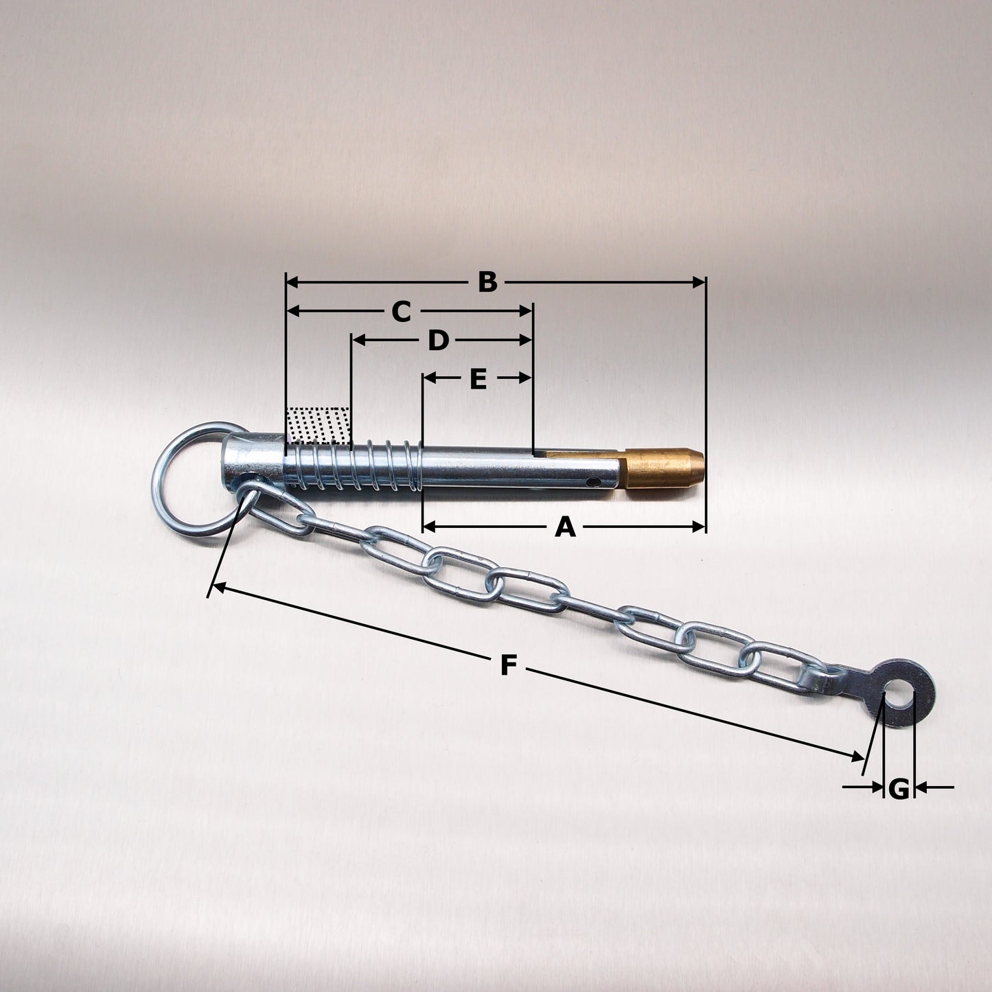 Zinc Plated Sword Pin and Chain