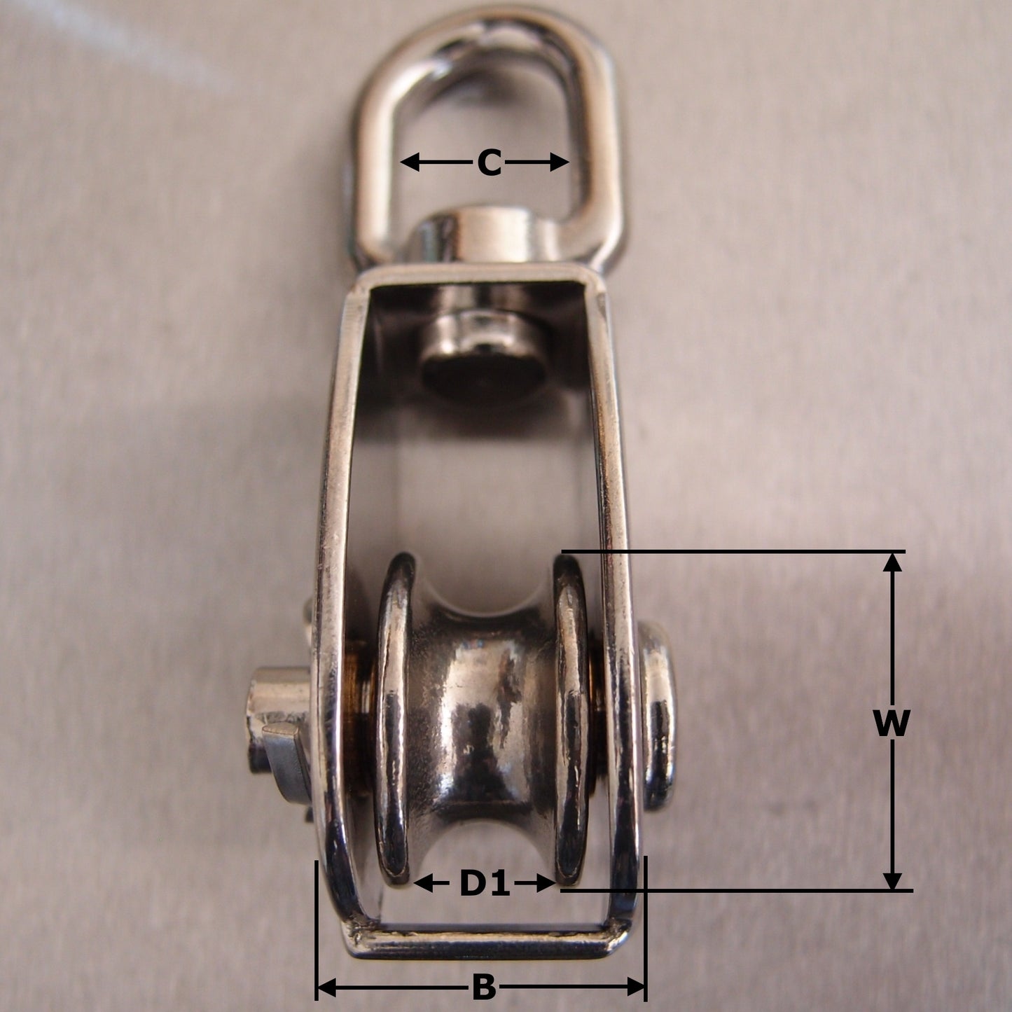 Stainless Steel Single Sheave Blocks with Swivel Oval Eye - AISI 316