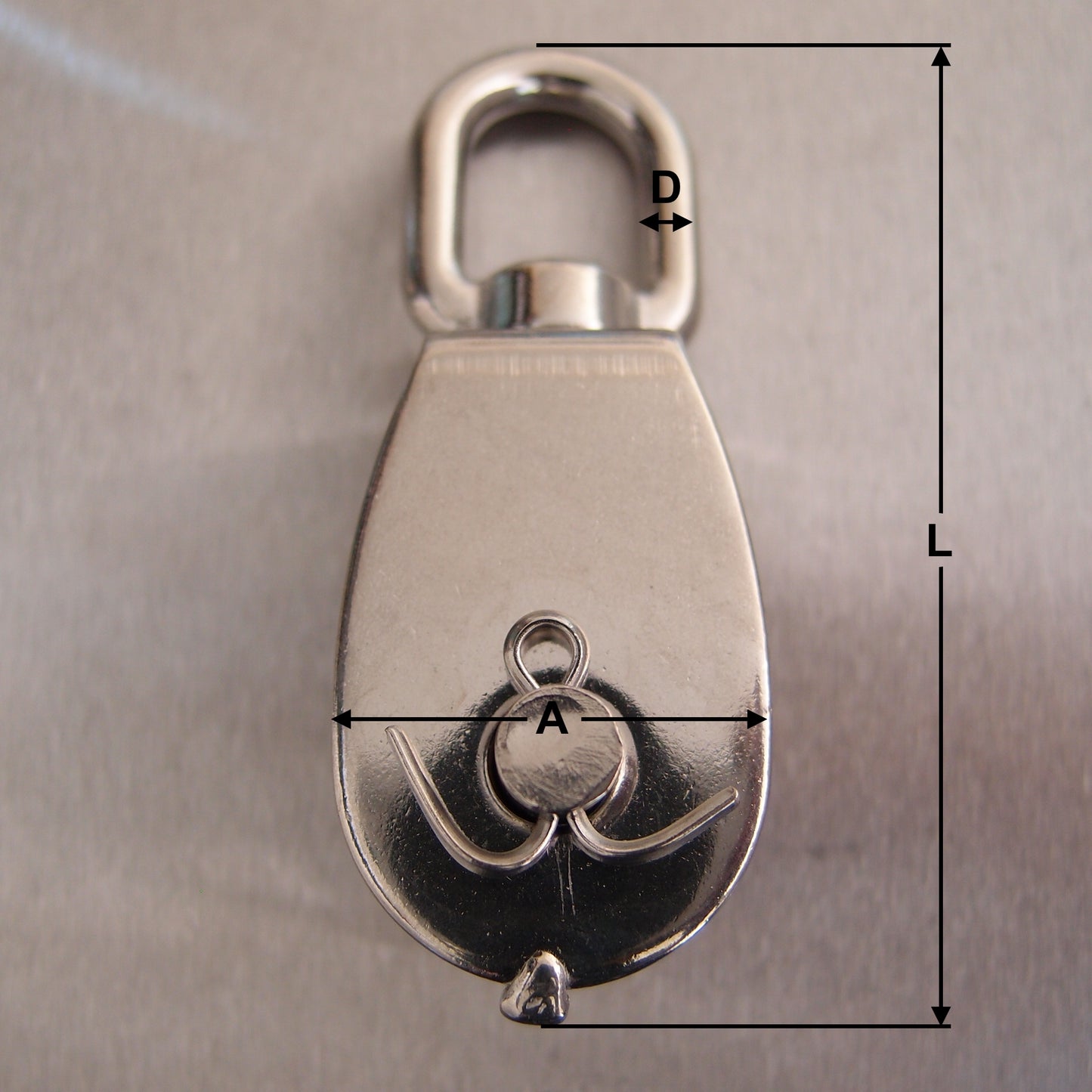 Stainless Steel Single Sheave Blocks with Swivel Oval Eye - AISI 316