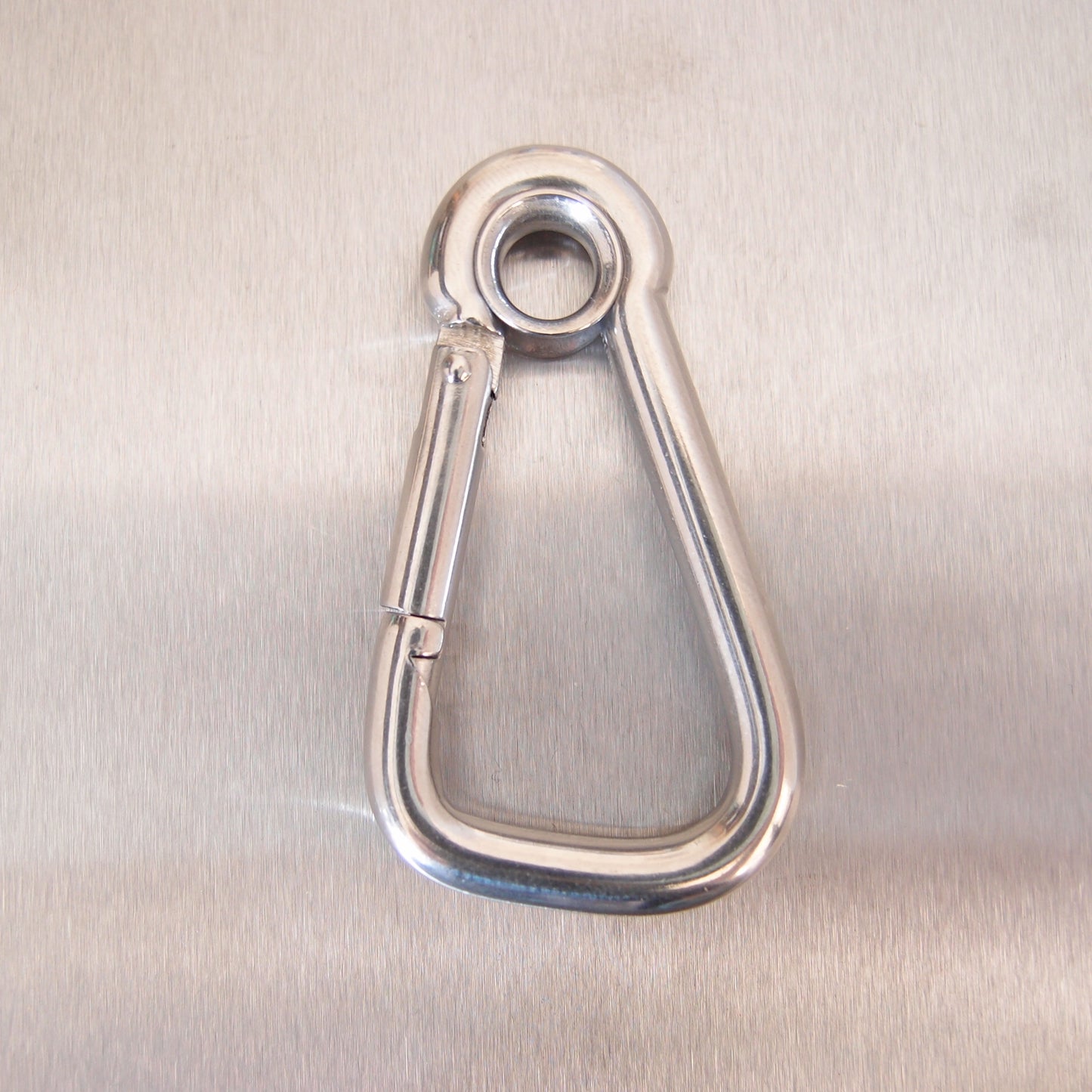 Stainless Steel Asymmetric Carbine Hook with Eyelet - AISI 316