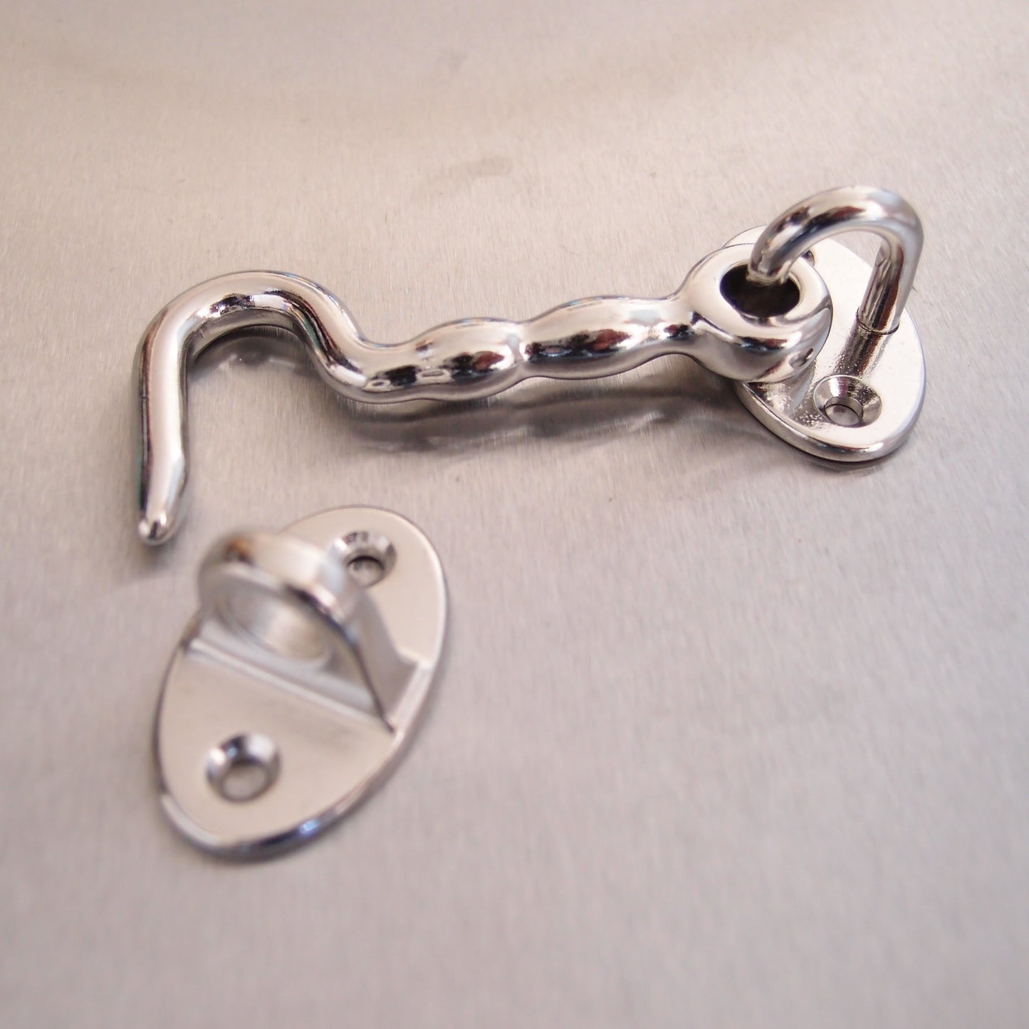 Stainless Steel Cabin Door Hooks with Plate - AISI 316