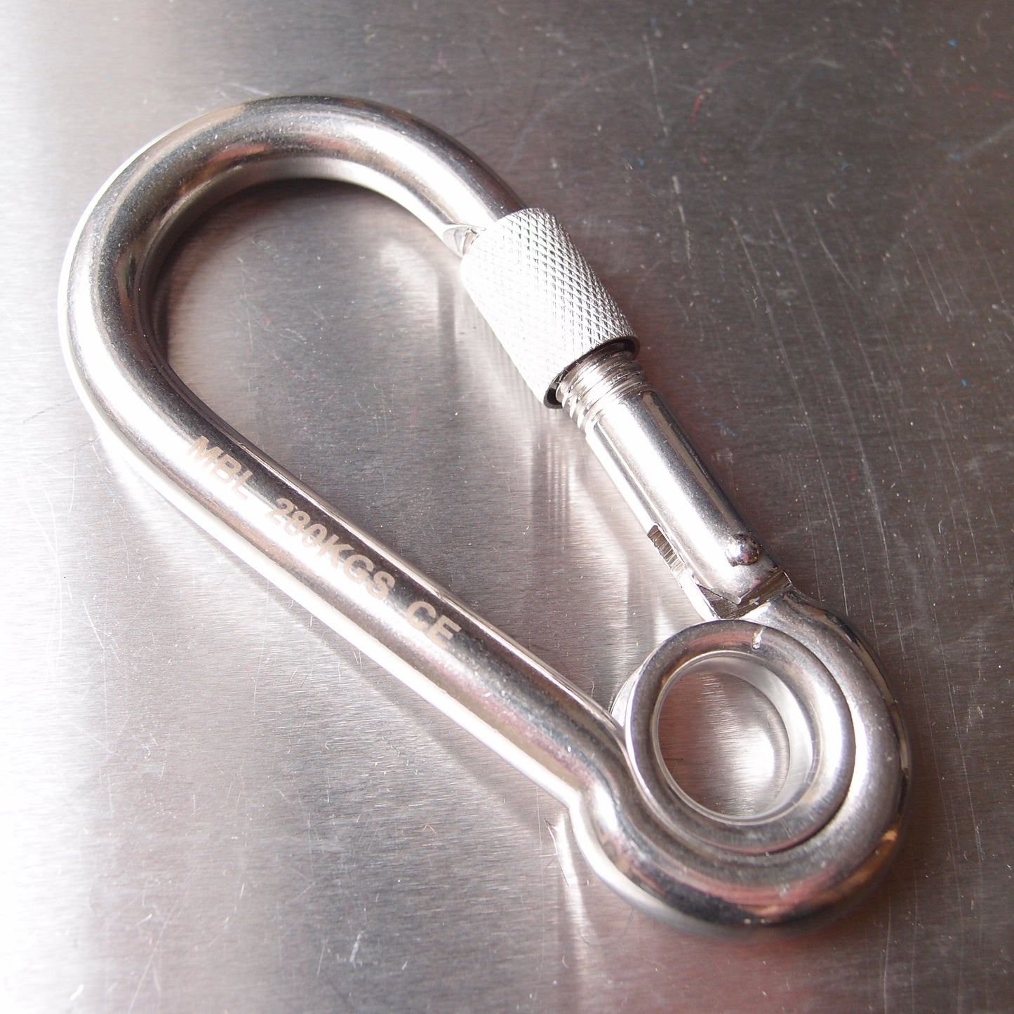 Stainless Steel Load Rated Carbine Hook With Screw Nut - With Eyelet