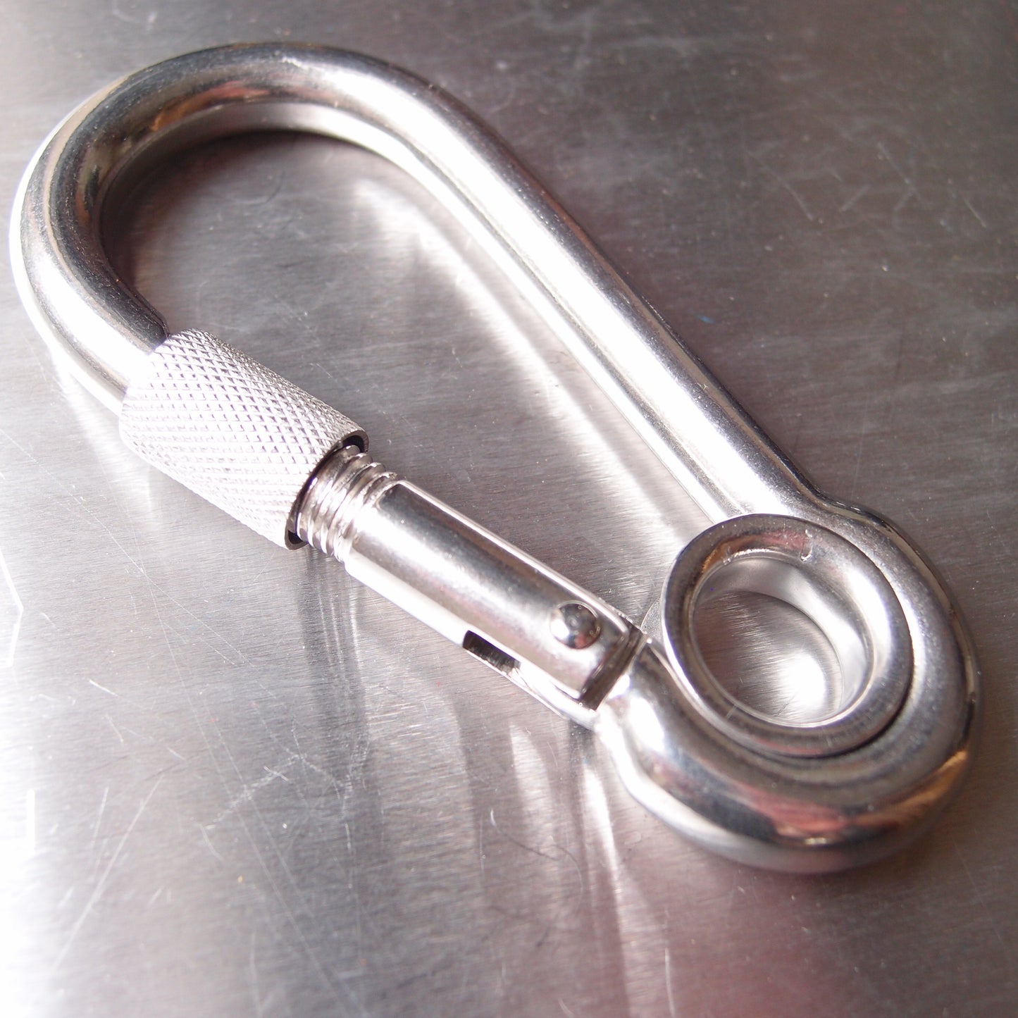 Stainless Steel Load Rated Carbine Hook With Screw Nut - With Eyelet