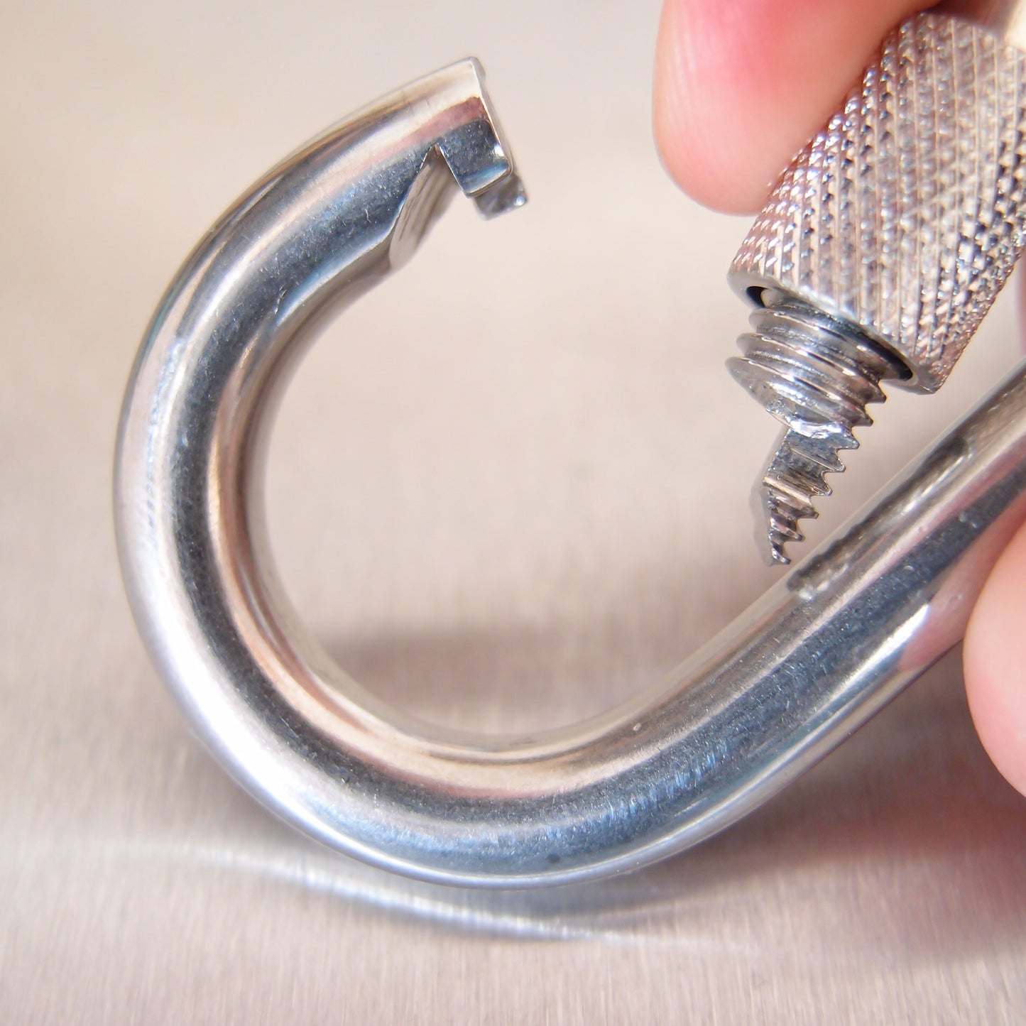 Stainless Steel Carbine Hooks with Screw Nut - Without Eyelet - AISI 316