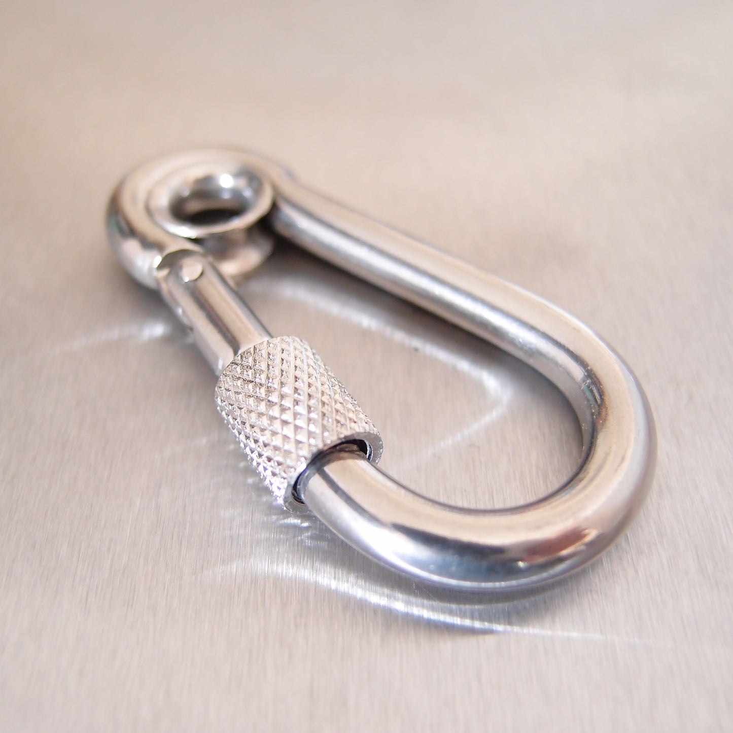 Stainless Steel Carbine Hook With Screw Nut - With Eyelet - AISI 316