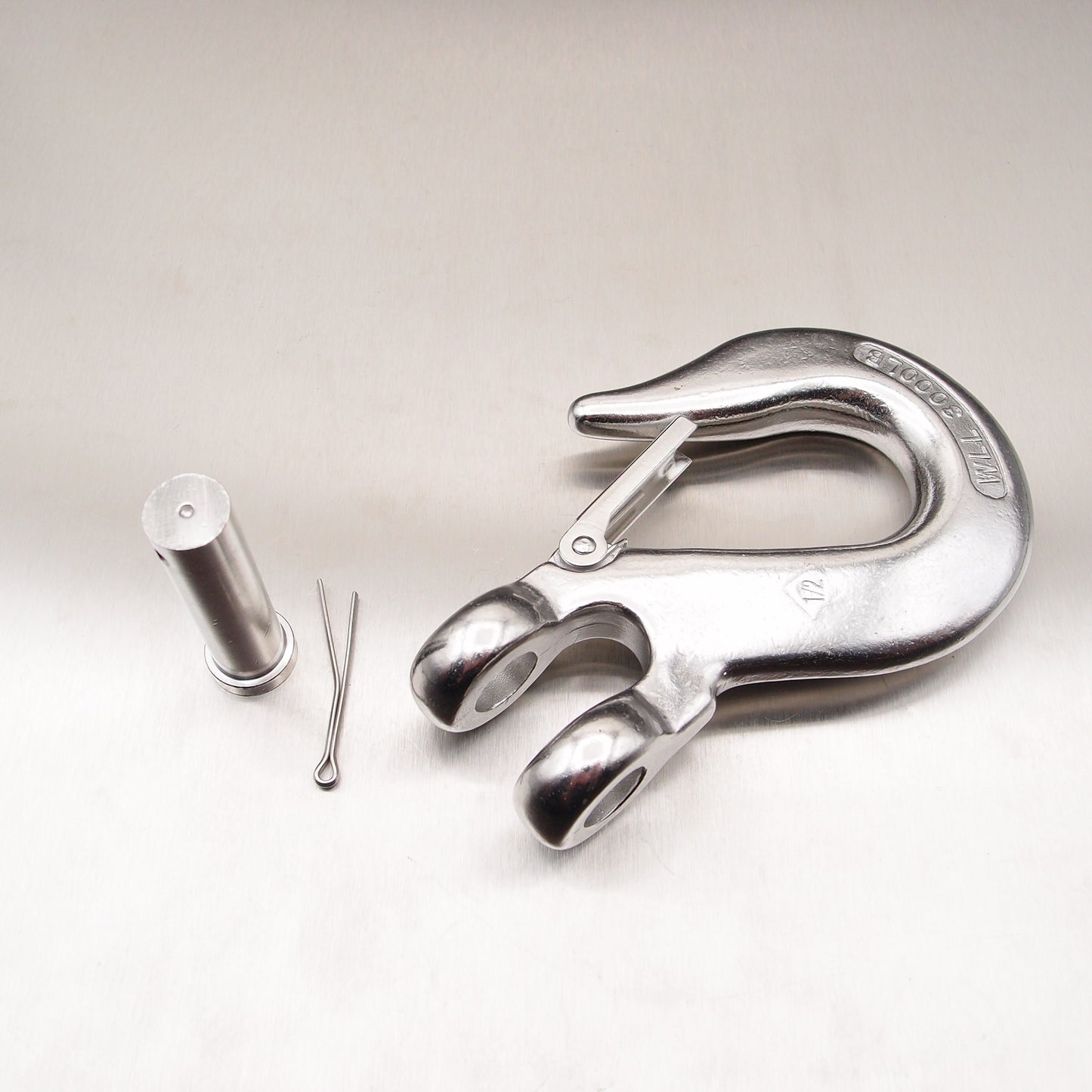 Stainless Steel Clevis Type Sling Hook with Safety Catch AISI 316
