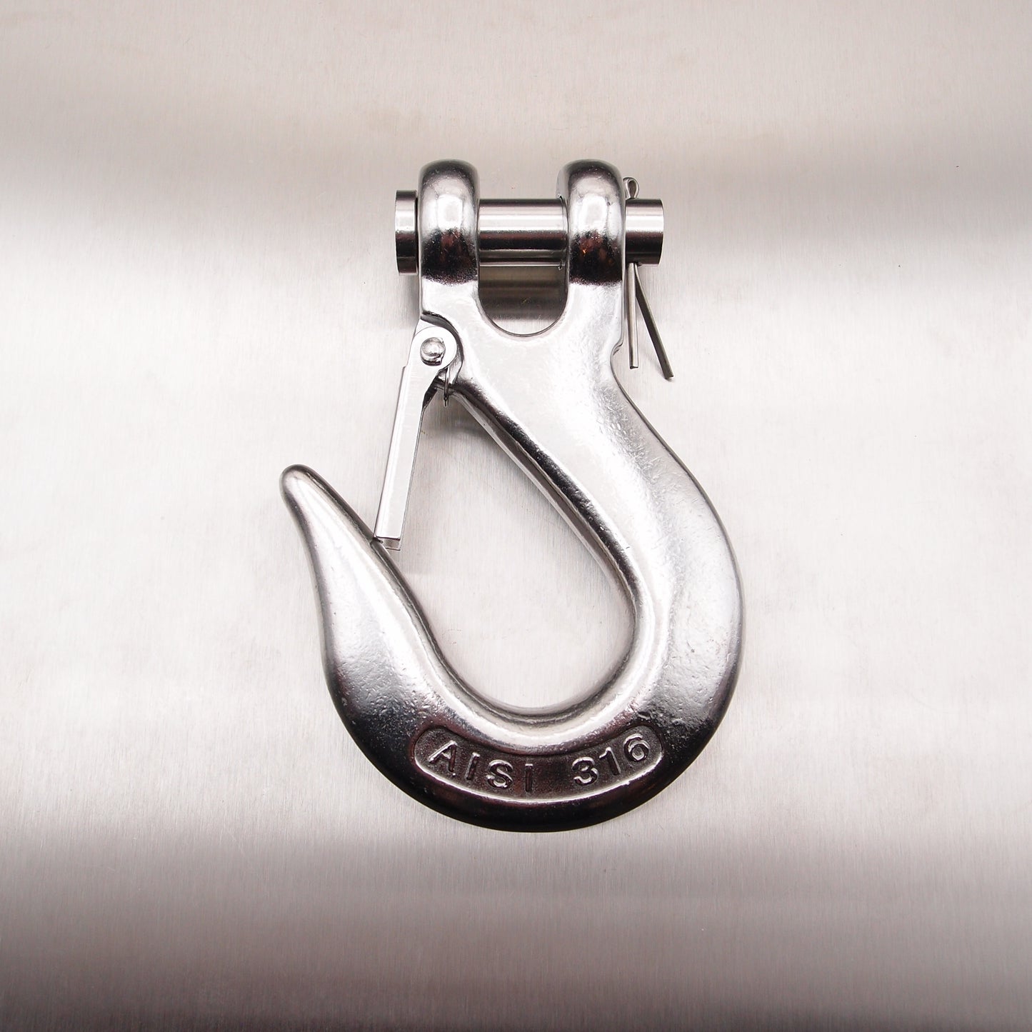 Stainless Steel Clevis Type Sling Hook with Safety Catch AISI 316