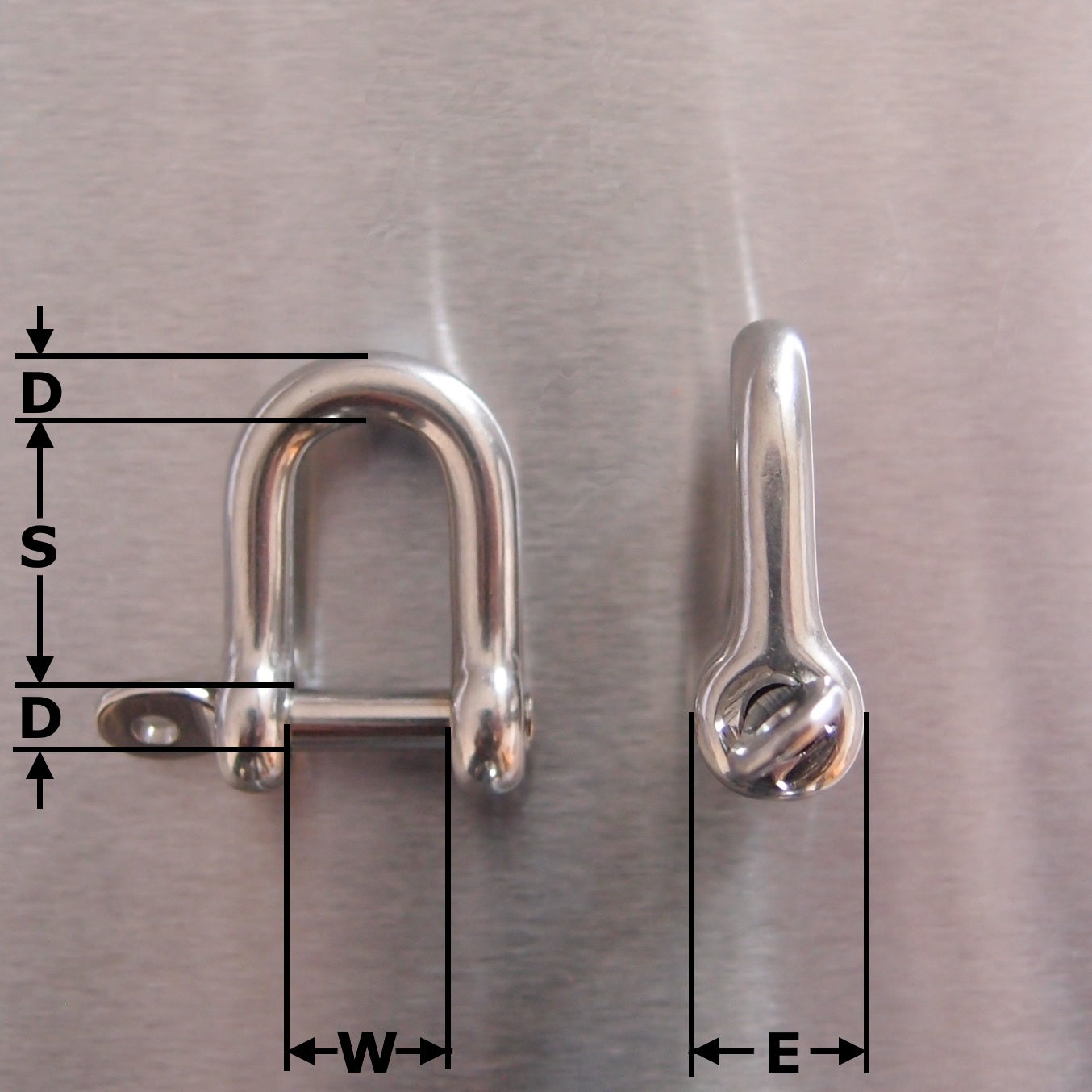 Stainless Steel Dee Shackles with Captive Pin - AISI 316