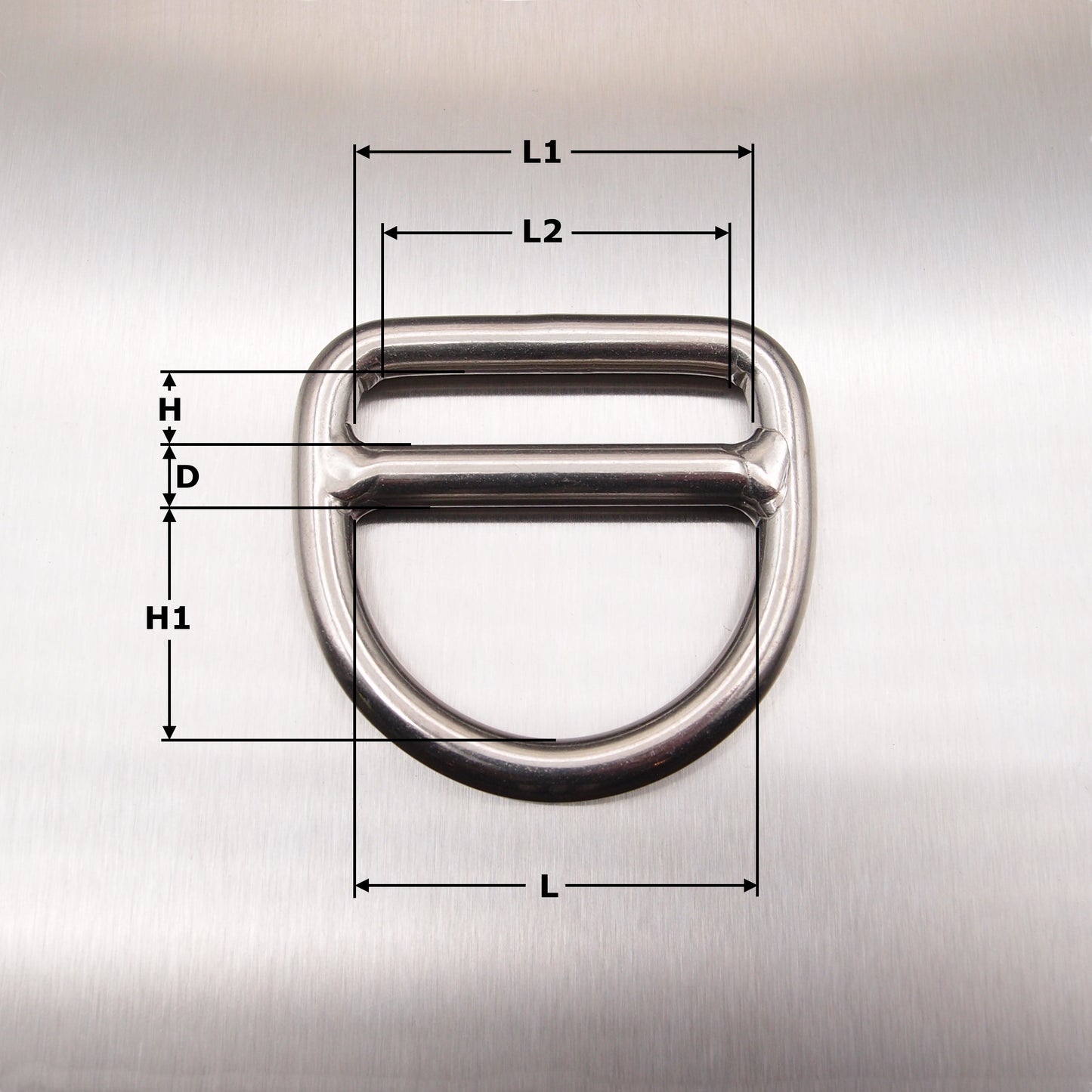 Stainless Steel Double Bar Dee Rings - AISI 316