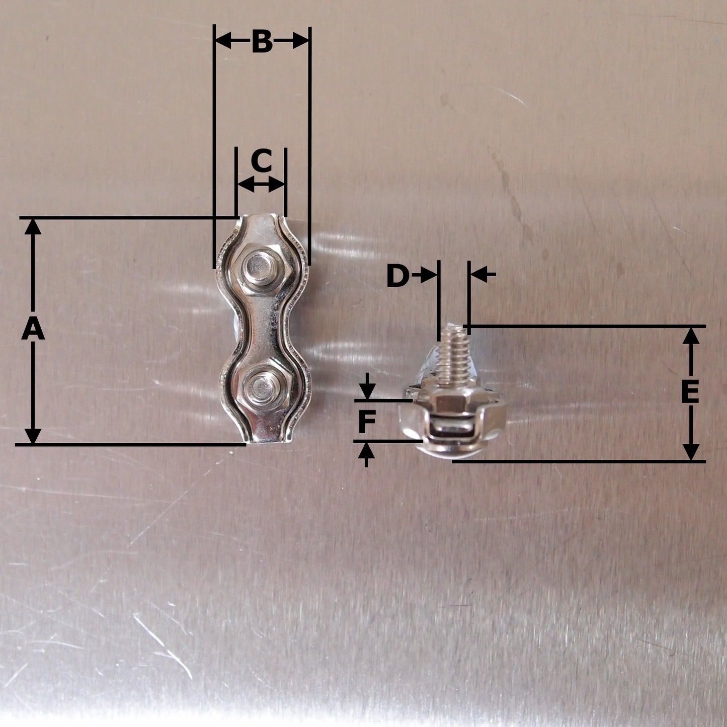 Stainless Steel Duplex Wire Rope Grips - AISI 316