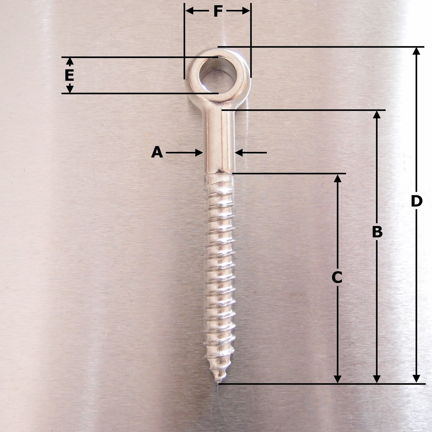 Stainless Steel Woodscrew Eye Bolt with Small Eye - AISI 316