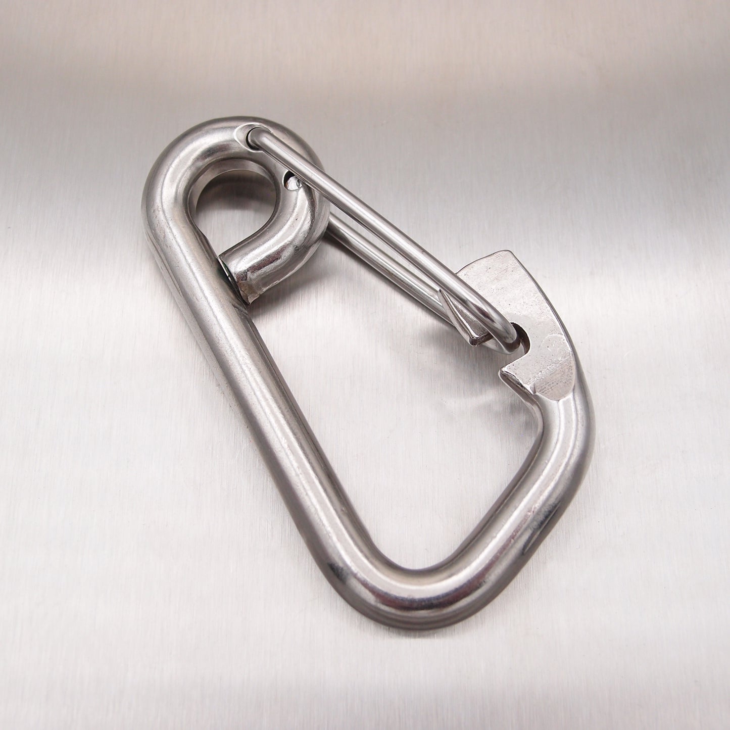 Stainless Steel Formed Eye Carbine Hooks with Spring Wire Safety Catch - AISI 316