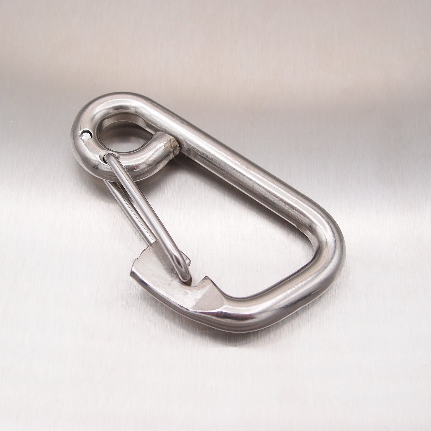 Stainless Steel Formed Eye Carbine Hooks with Spring Wire Safety Catch - AISI 316