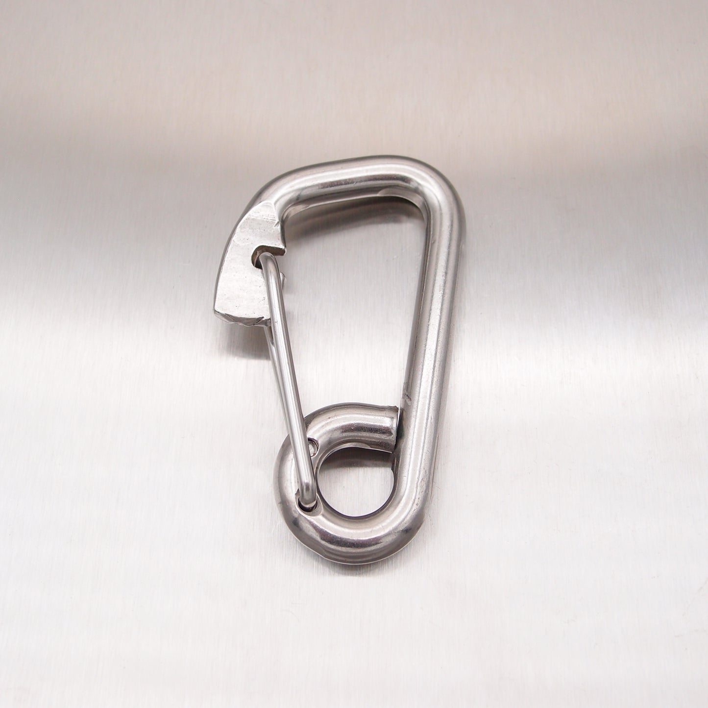 Stainless Steel Formed Eye Carbine Hooks with Spring Wire Safety Catch - AISI 316