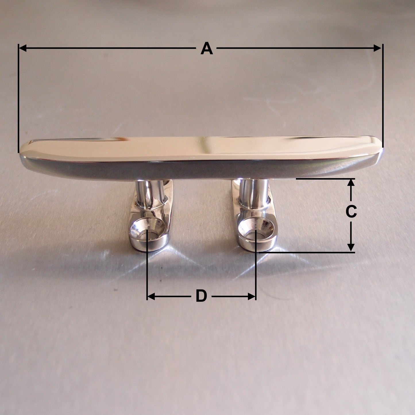 Stainless Steel Flat Top Cleats Four Holes - AISI 316