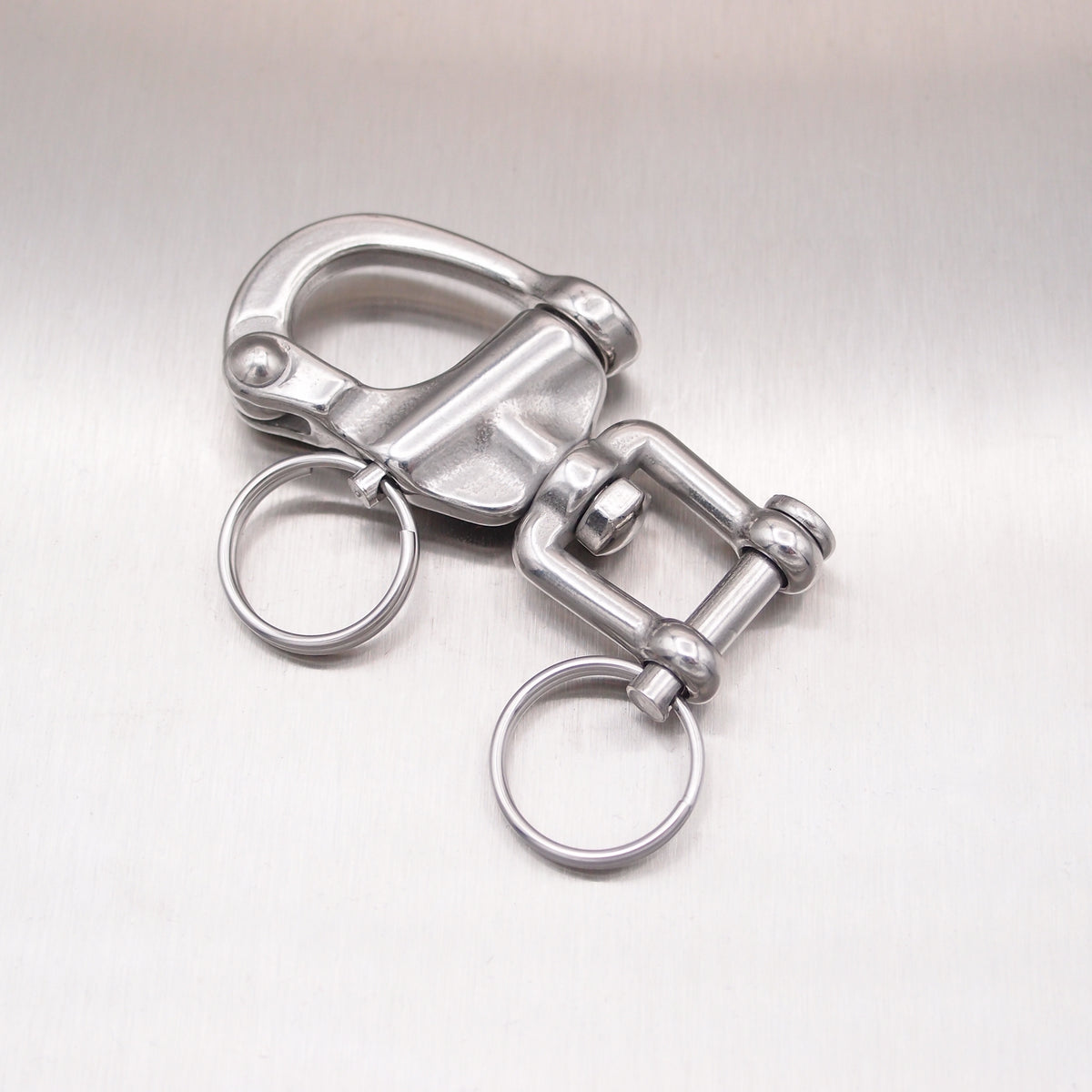 Stainless Steel Jaw Swivel Snap Shackles - with Round Pin - AISI 316