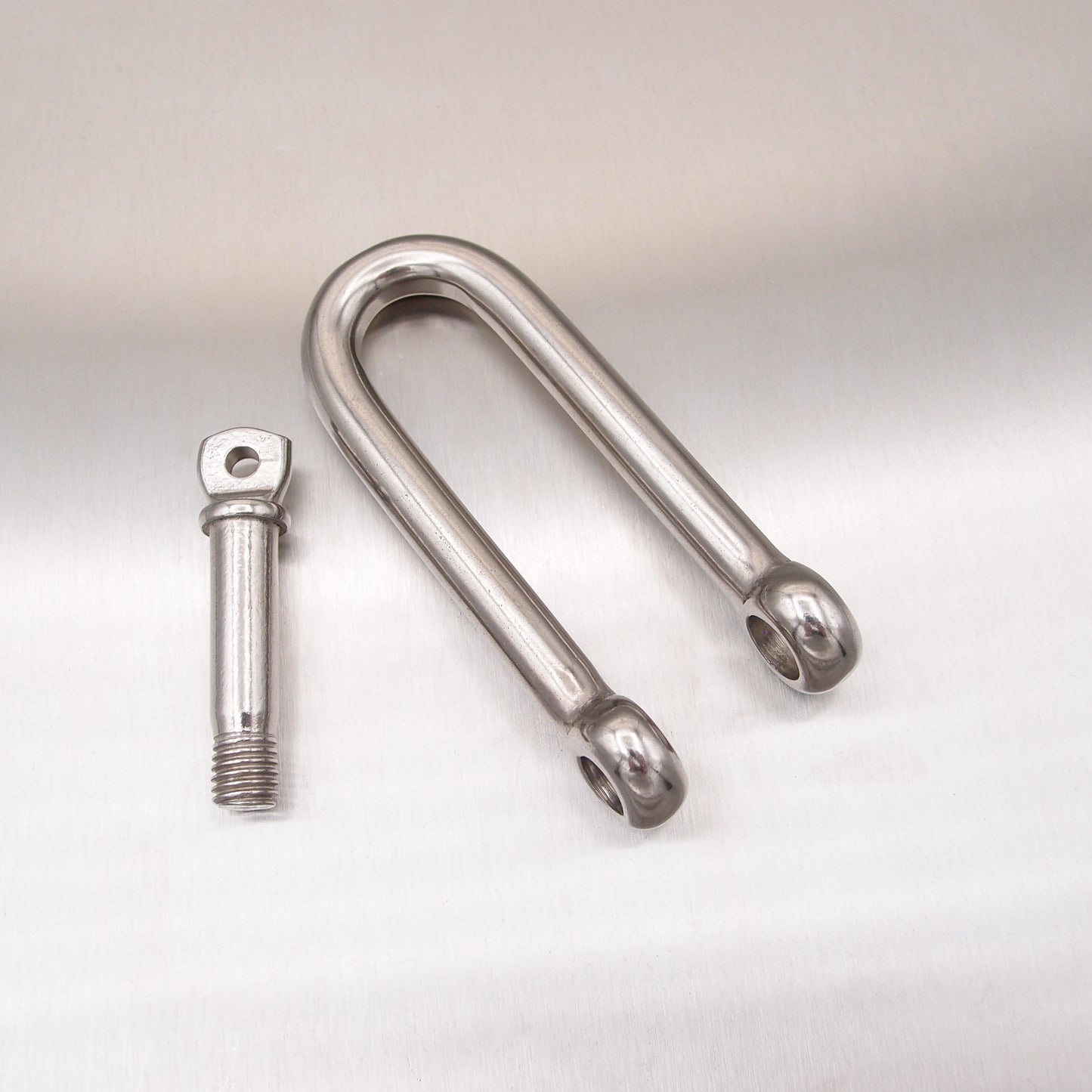 Stainless Steel Long Dee Shackle with Screwed Collar Pin - AISI 316