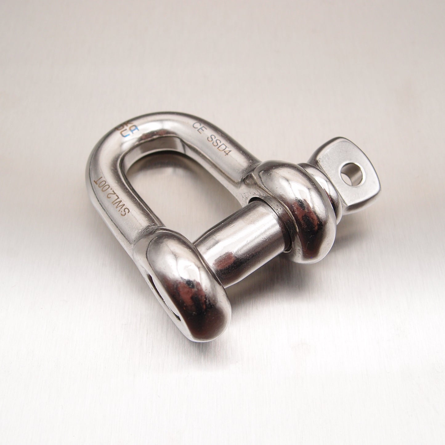 Stainless Steel Load Rated Dee Shackle with Screw Collar Pin - AISI 316