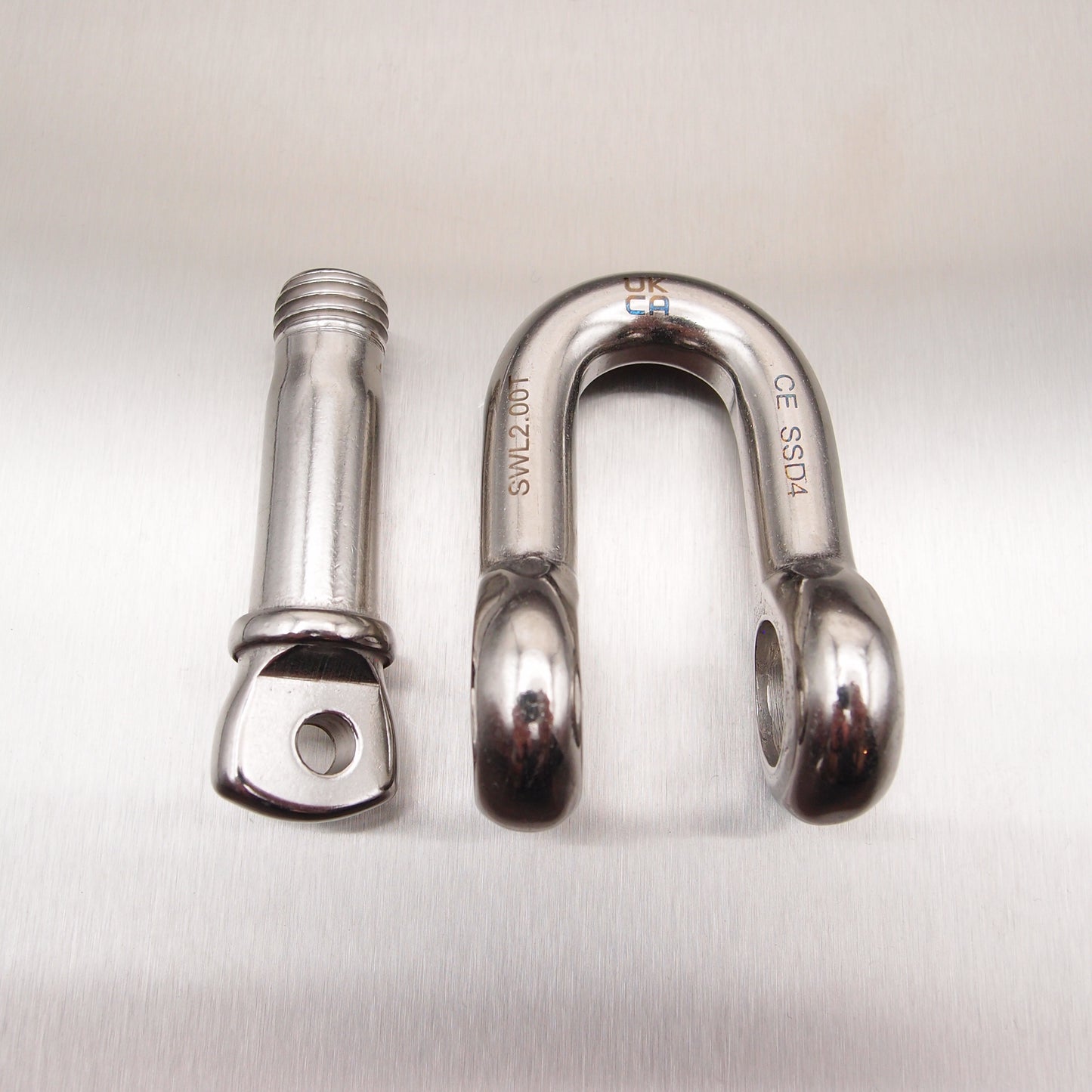 Stainless Steel Load Rated Dee Shackle with Screw Collar Pin - AISI 316