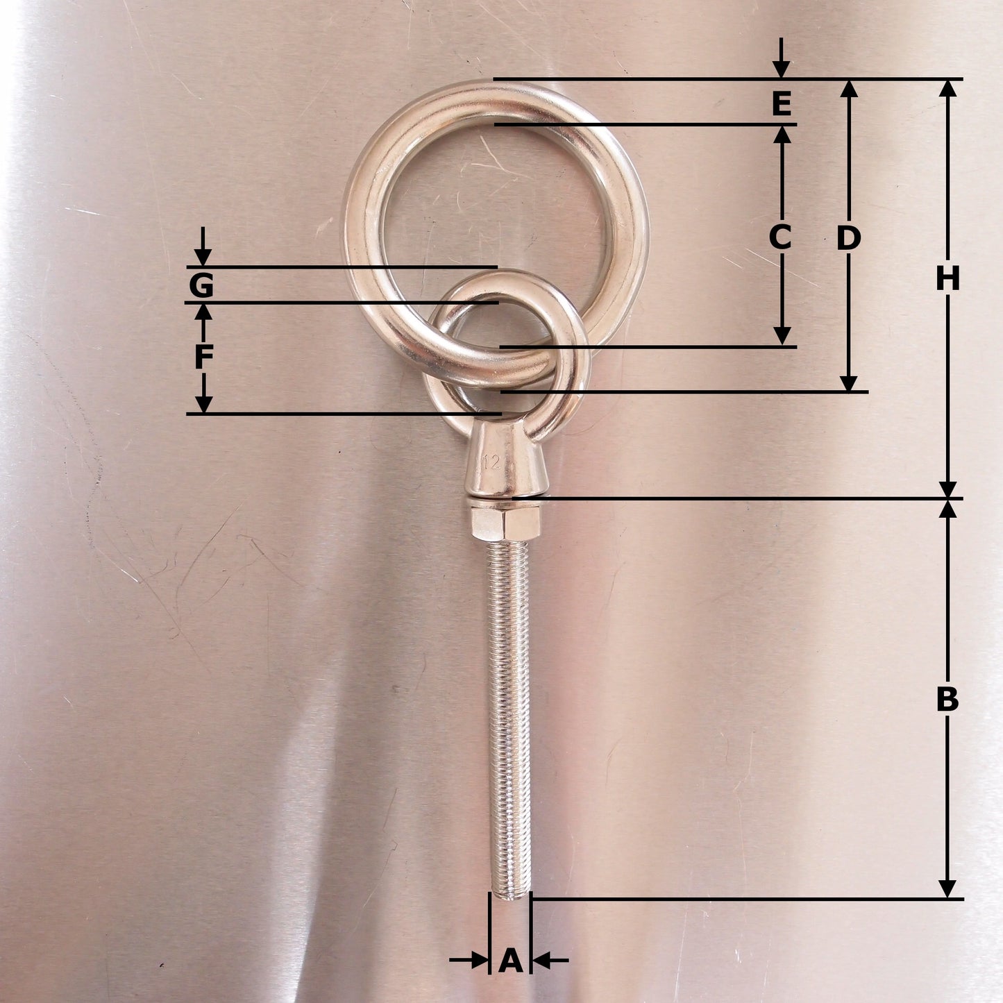 Stainless Steel Ringbolts with Nut & Washer AISI 316