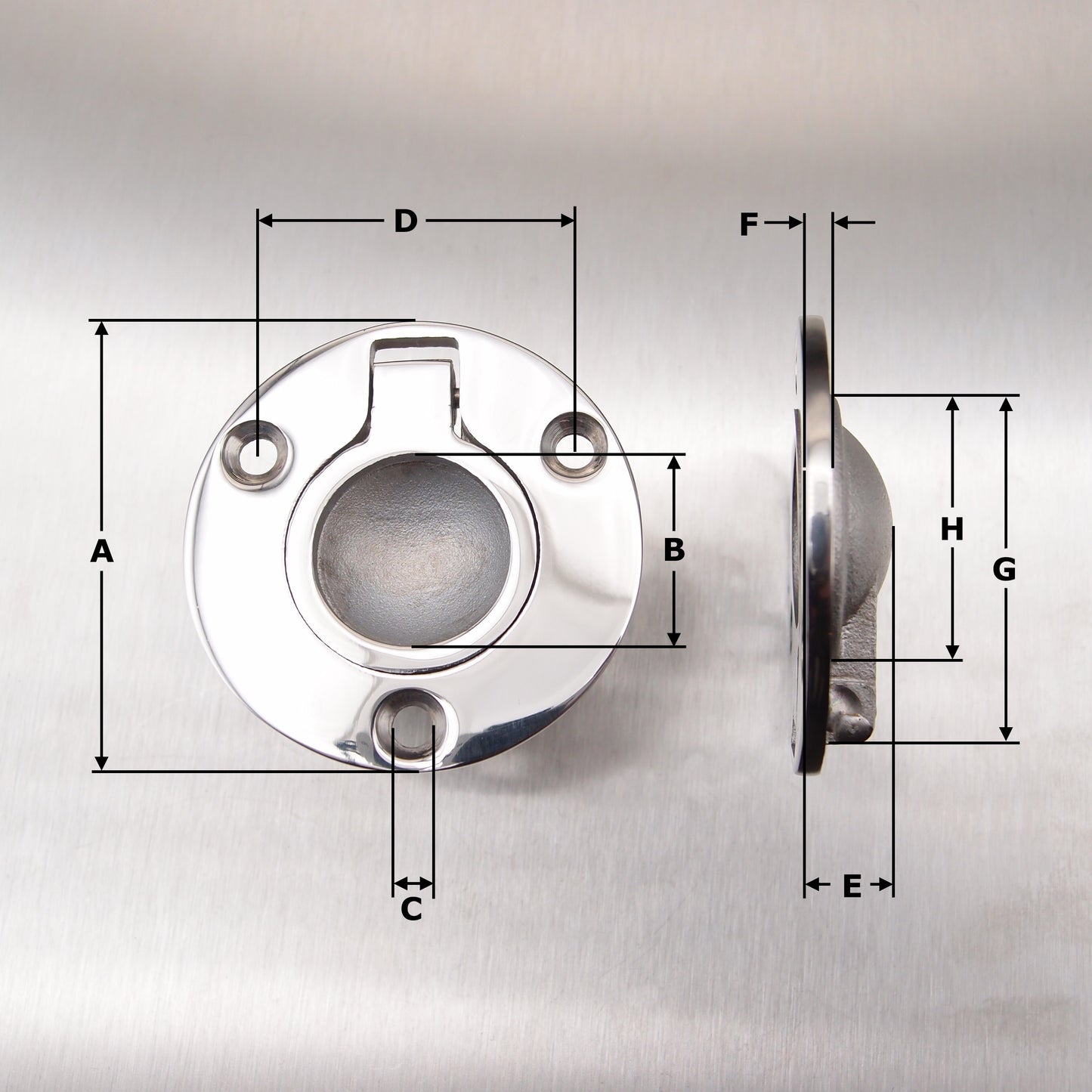 Stainless Steel Round Hatch Pull Ring 50mm