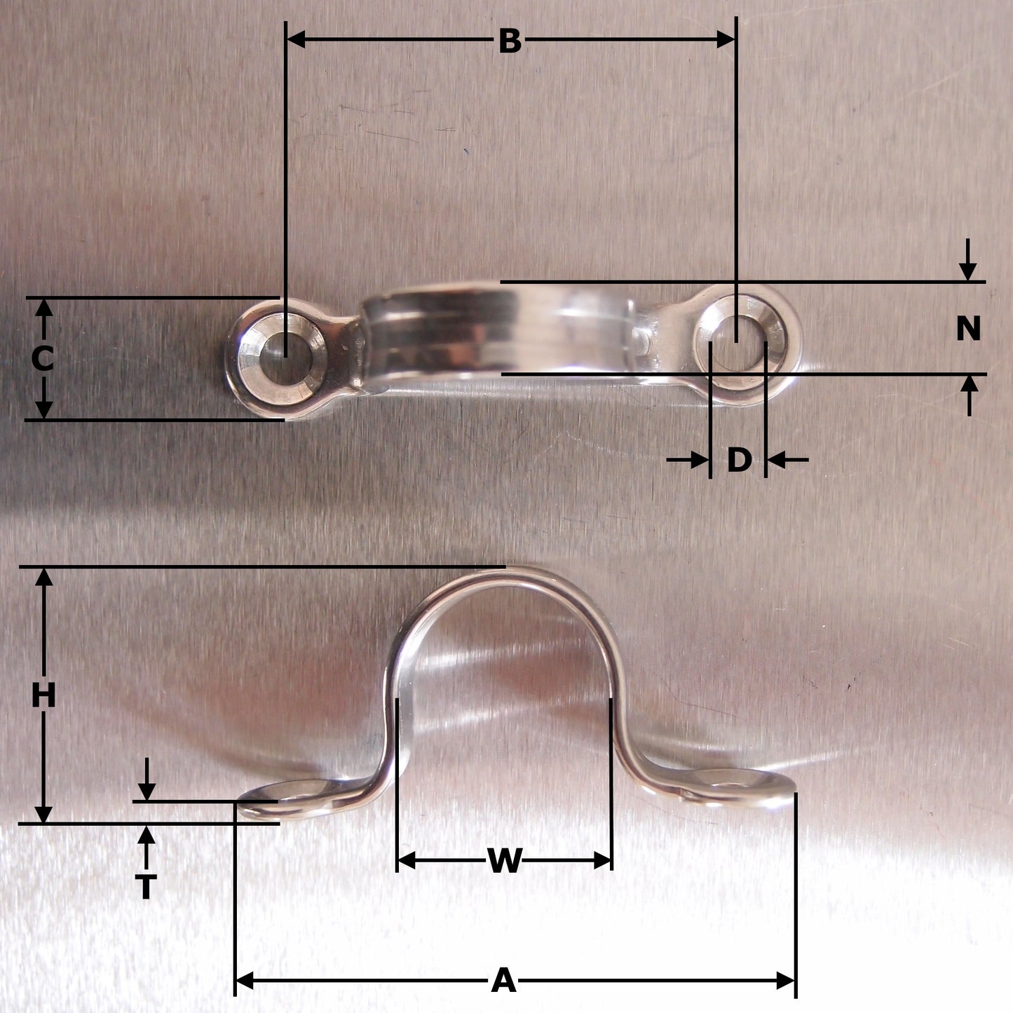 Stainless Steel Sheet Eye Straps - AISI 316