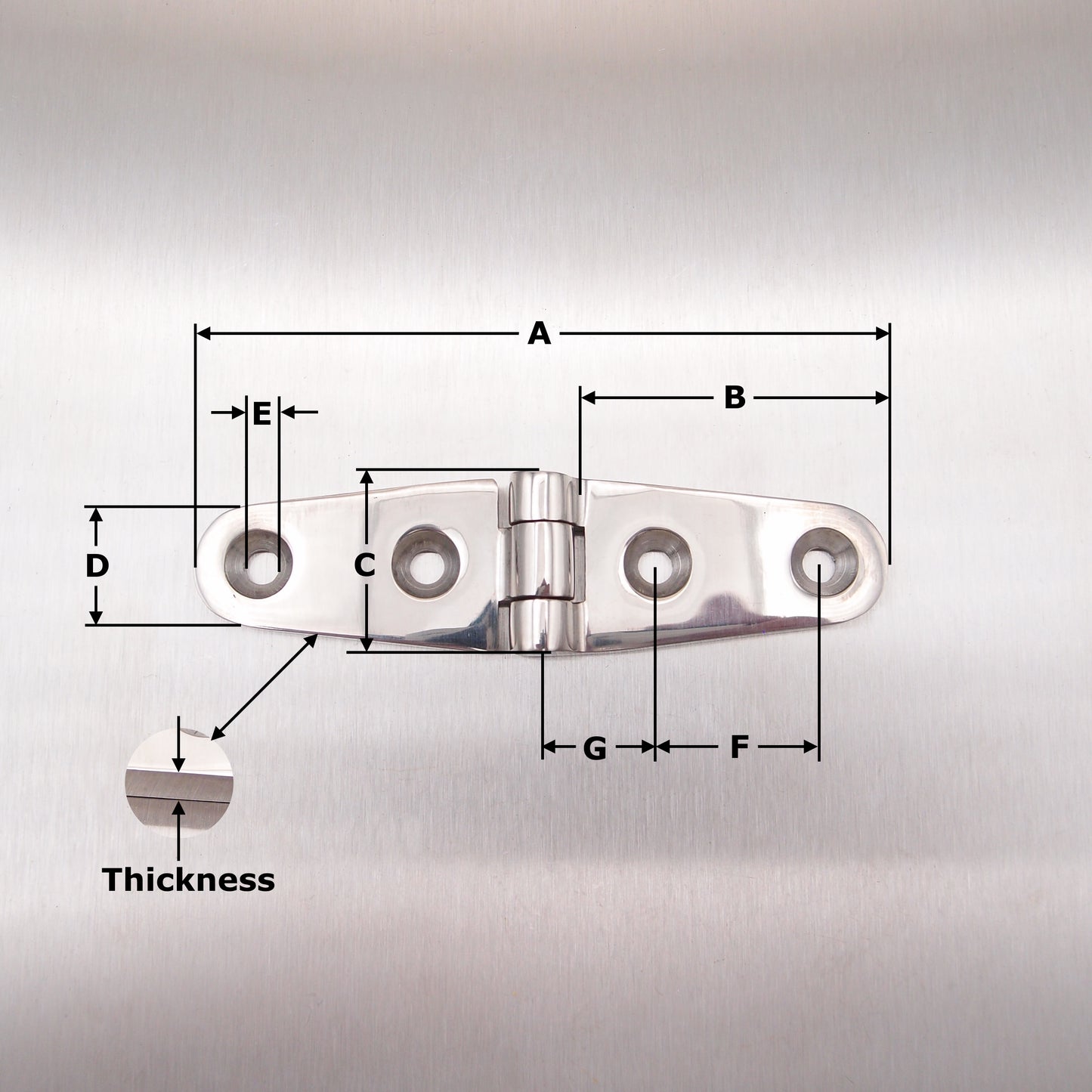 Stainless Steel Strap Hinge - 316 Marine grade