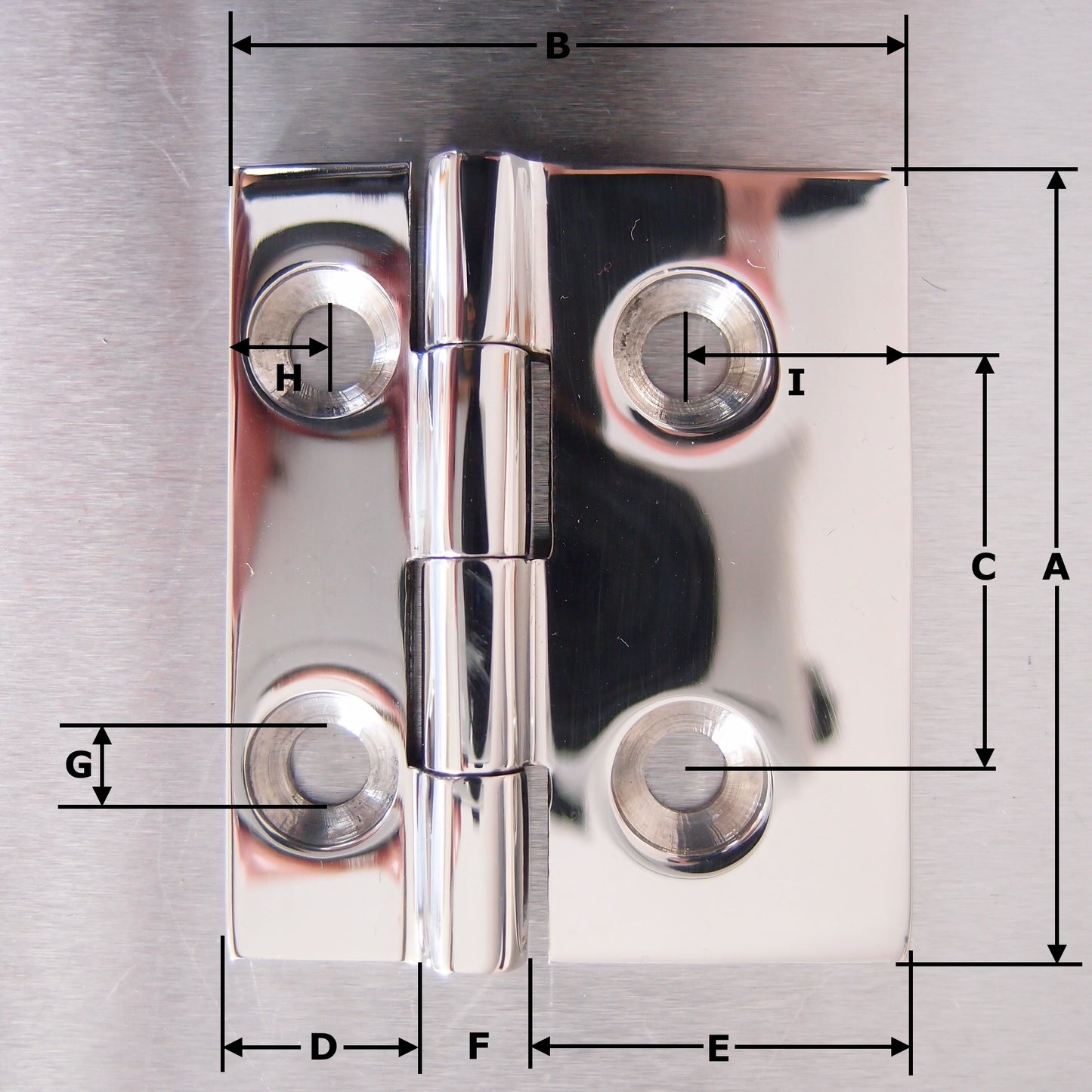 52mm x 61mm Stainless Steel Small Square Offset Hinges - 316 grade
