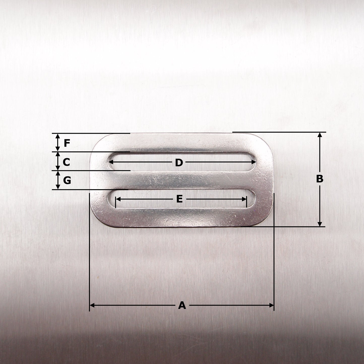 Stainless Steel Three Bar Slide for Webbing - AISI 316