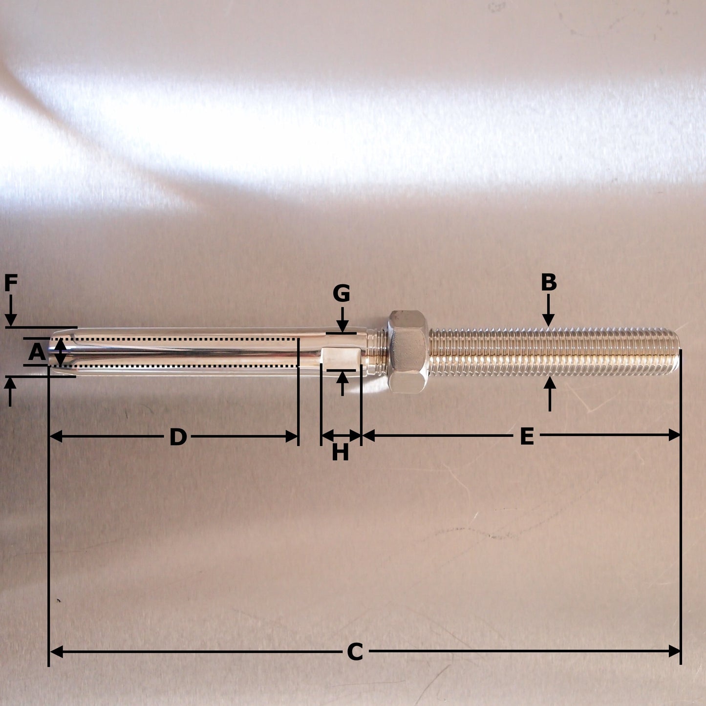 Stainless Steel Swaged Screwed Terminals - Left Hand Thread - AISI 316