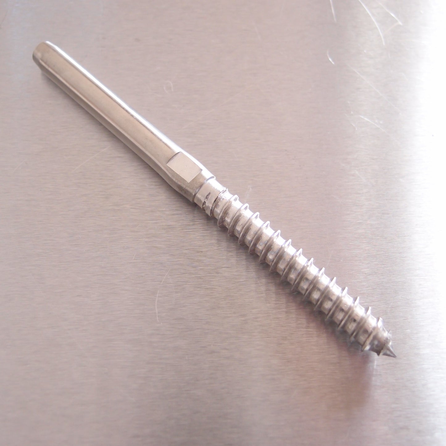 Swage Stud Terminal with Wood Screw Thread - Stainless Steel AISI 316