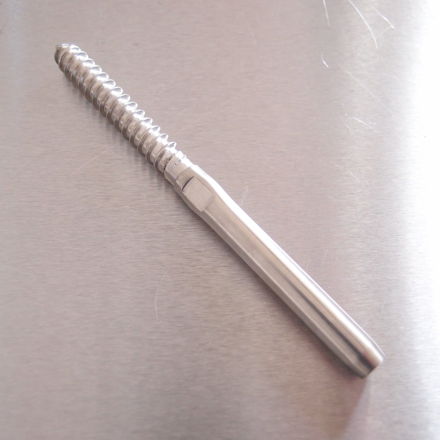 Swage Stud Terminal with Wood Screw Thread - Stainless Steel AISI 316