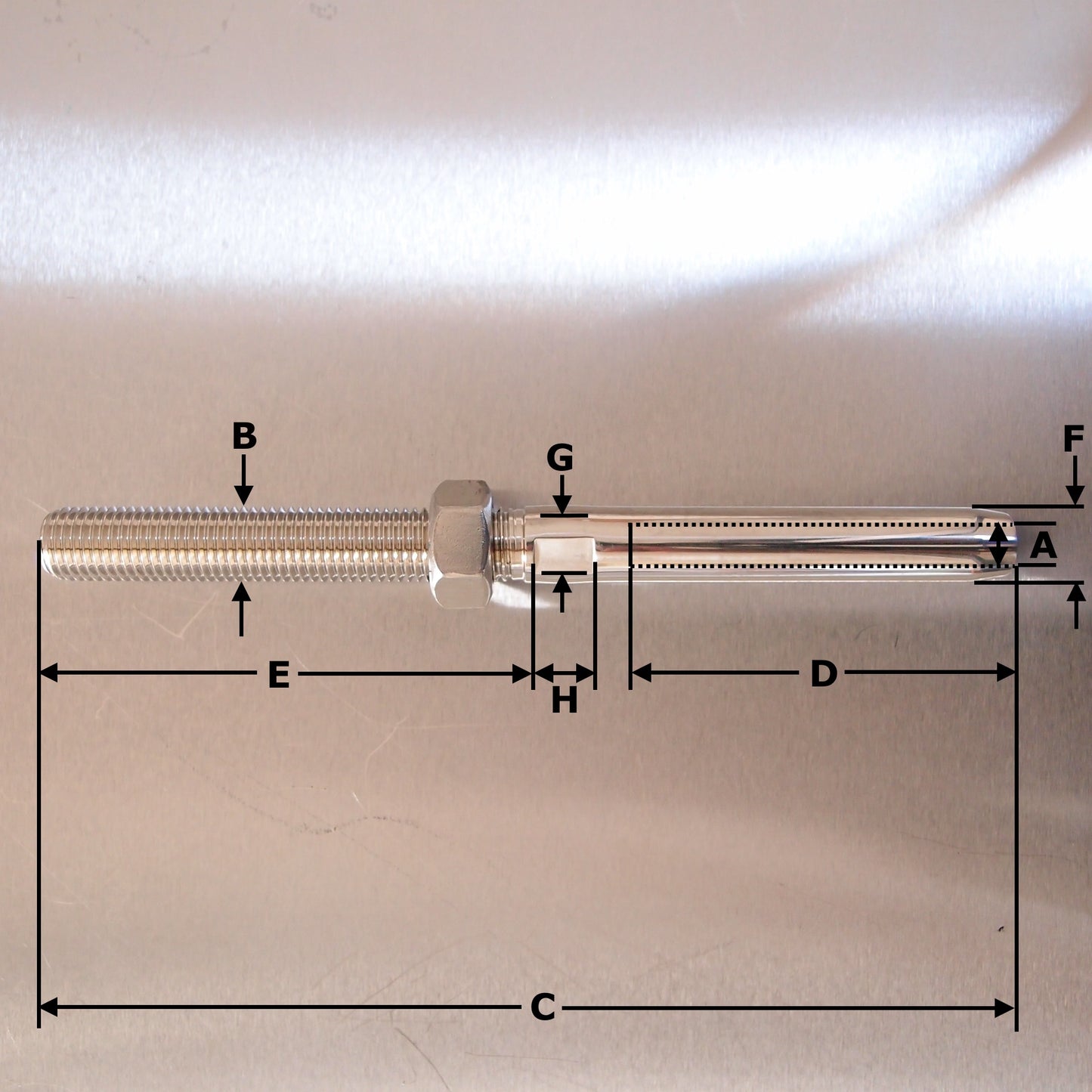 Stainless Steel Swaged Screwed Terminals - Right Hand Thread - AISI 316