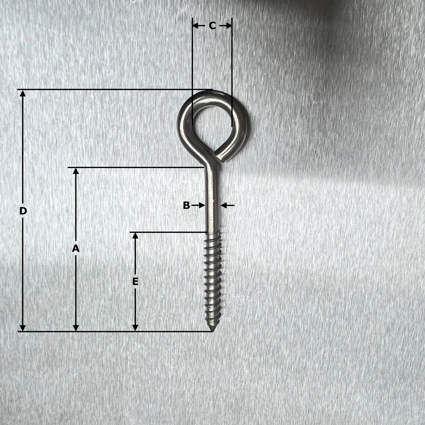 Stainless Steel Vine Eyes - Wood Screw Eye