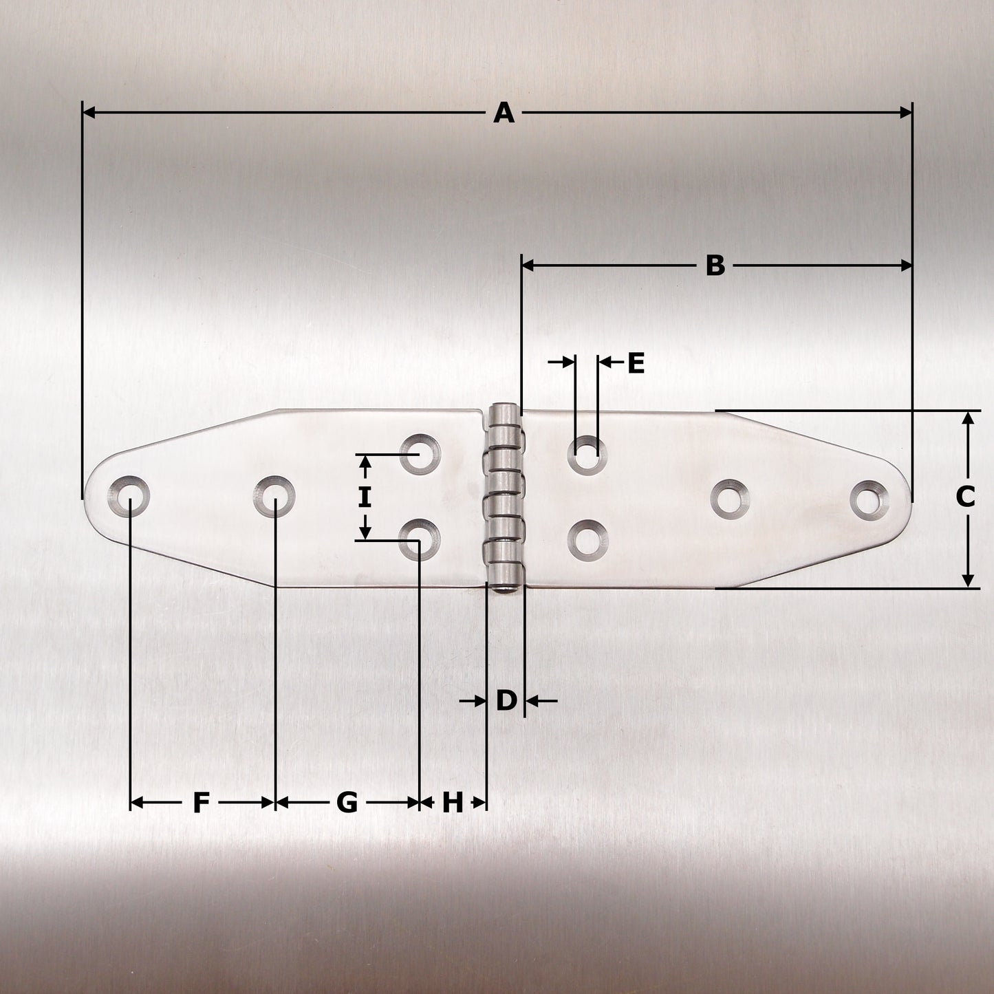 185mm Stainless Steel Wing Hinges - 304 grade