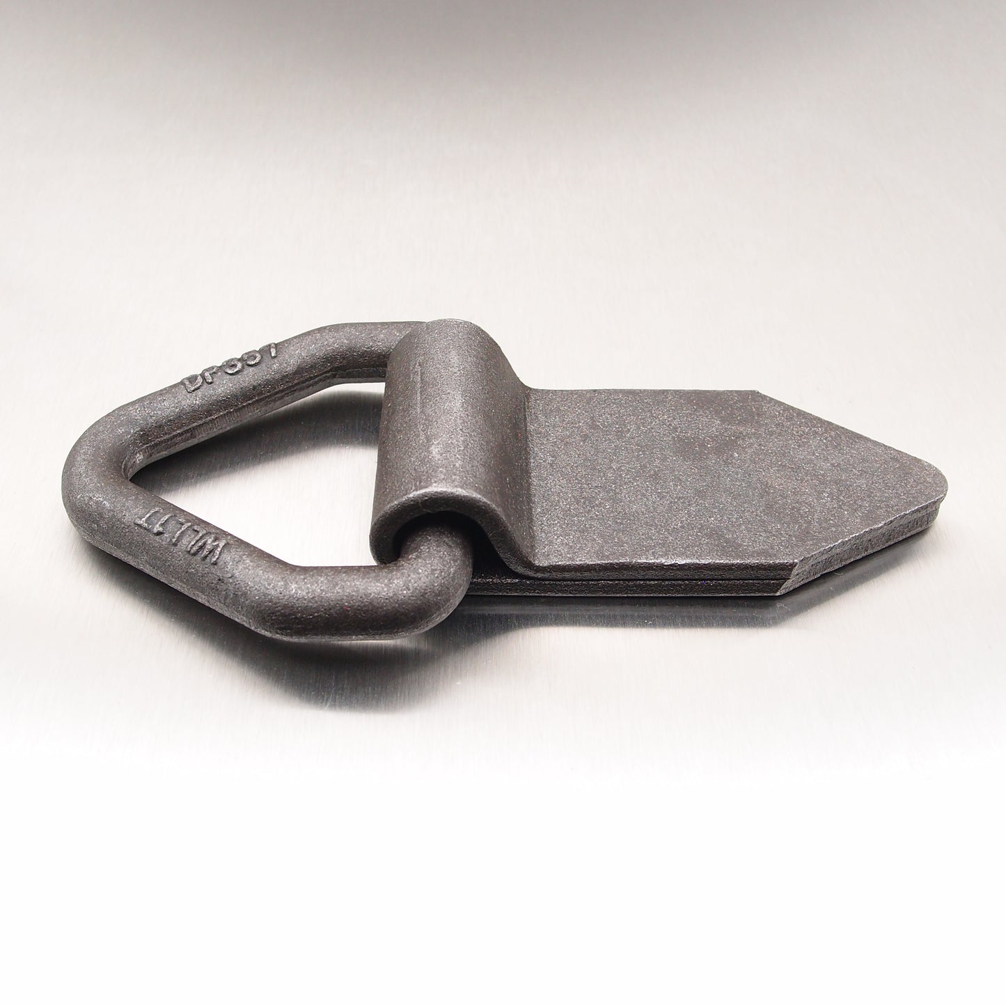50mm 1 tonne Lashing Link Triangular Drop Forged with Fold Over Plate - Weld-on - Self Colour