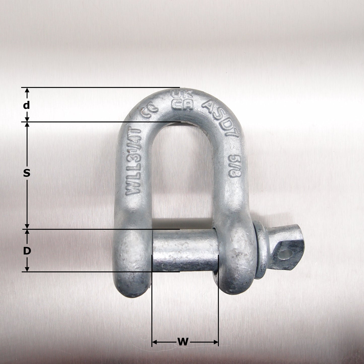 Drop Forged Dee Shackle - US Fed Spec RR-C-271D IV - Screw Pin Dee Galvanised