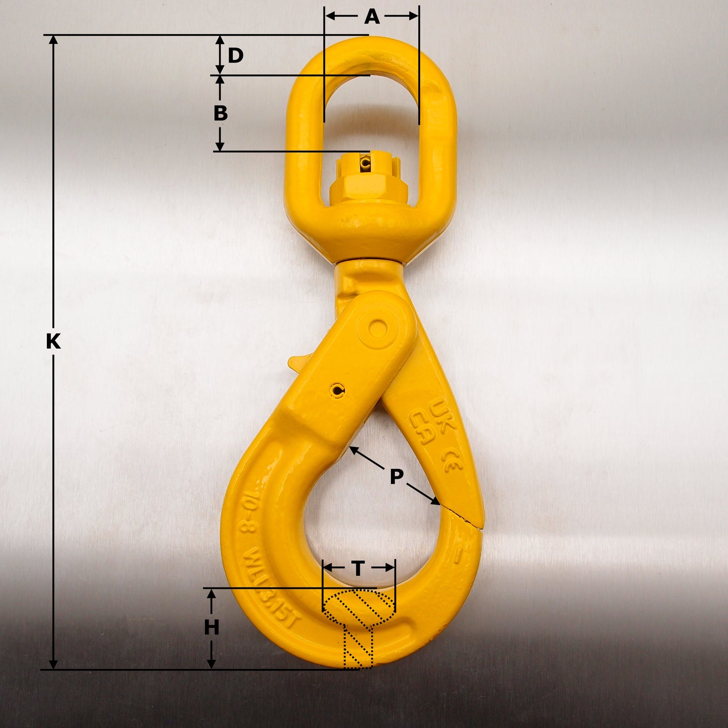 Grade 8 Swivel Self Locking Hook