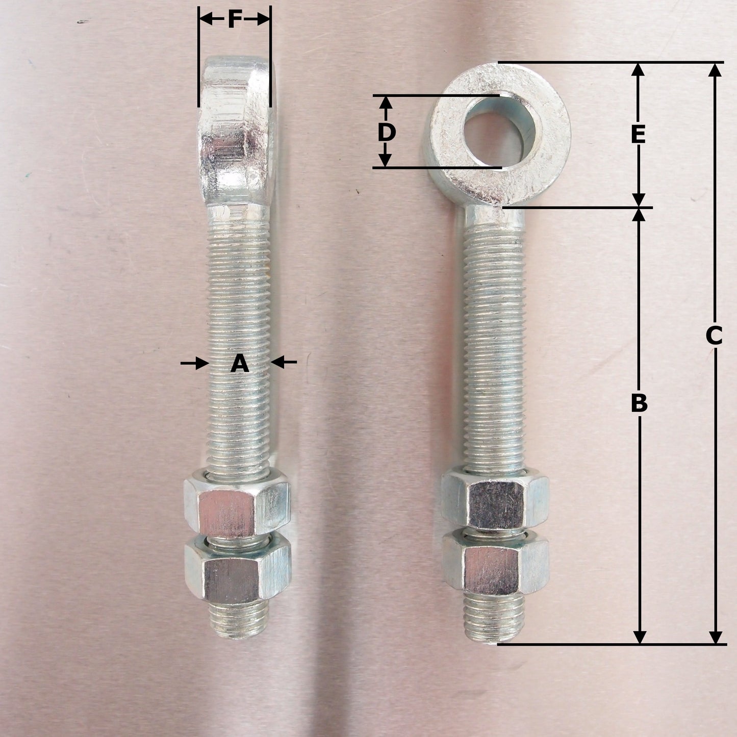 Mild Steel Swingbolts - Gate Eyebolt - With Nuts - Zinc Plated