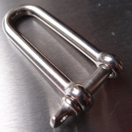 Stainless Steel Long Dee Shackle with Screwed Collar Pin - AISI 316