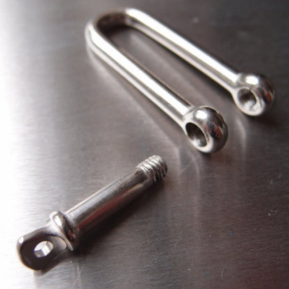 Stainless Steel Long Dee Shackle with Screwed Collar Pin - AISI 316