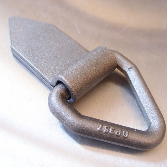 50mm 1 tonne Lashing Link Triangular Drop Forged with Fold Over Plate - Weld-on - Self Colour