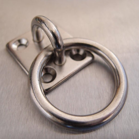 Stainless Steel Four Hole Eye Plates - Fitted with Ring AISI 304