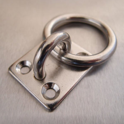 Stainless Steel Four Hole Eye Plates - Fitted with Ring AISI 304