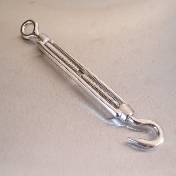 Stainless Steel Open Body Turnbuckles - Straining Screw - Hook and Eye - AISI 316
