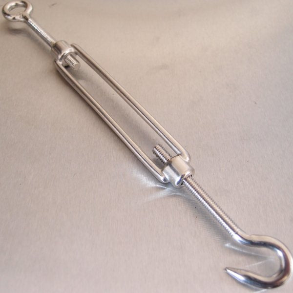 Stainless Steel Open Body Turnbuckles - Straining Screw - Hook and Eye - AISI 316