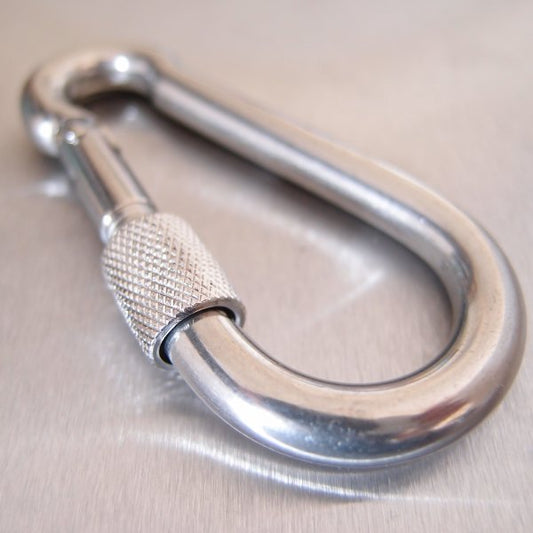 Stainless Steel Carbine Hooks with Screw Nut - Without Eyelet - AISI 316