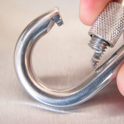 Stainless Steel Carbine Hooks with Screw Nut - Without Eyelet - AISI 316
