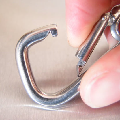 Stainless Steel Asymmetric Carbine Hook with Eyelet - AISI 316